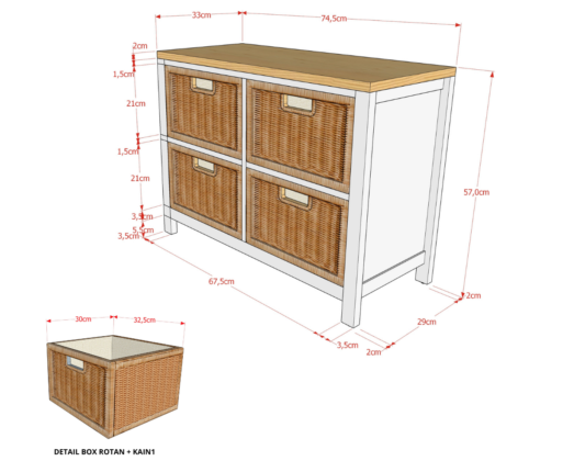 Furniture - Rak - Chest 2x2 Drawer NW