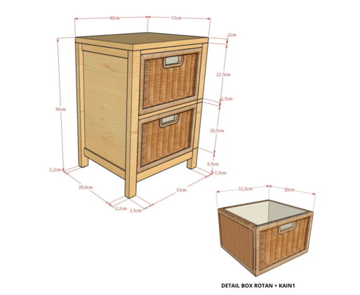 Furniture - Rak - Chest 2 Drawer Natural